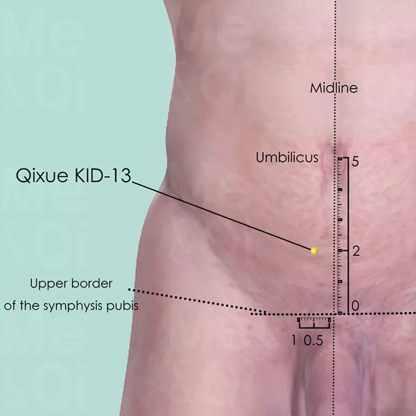 Qixue KID-13 - Skin view - Acupuncture point on Kidney Channel