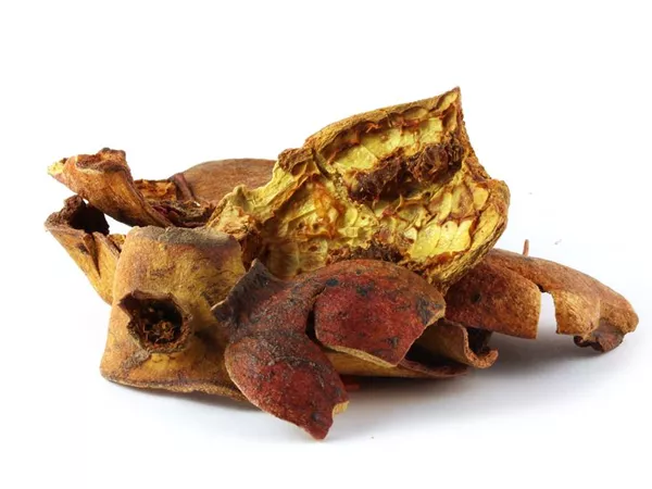 What Pomegranate peel looks like as a TCM ingredient