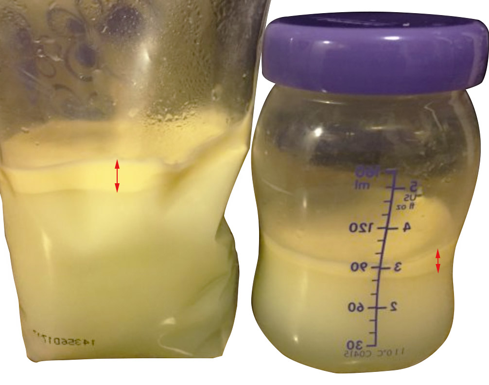 Level of fat in breast milk