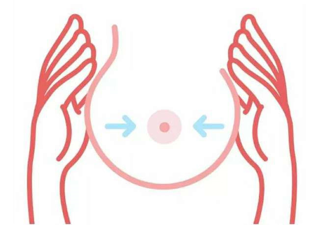 Breast massage against clogged milk ducts step 4