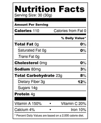 oji Berry Nutrition Facts