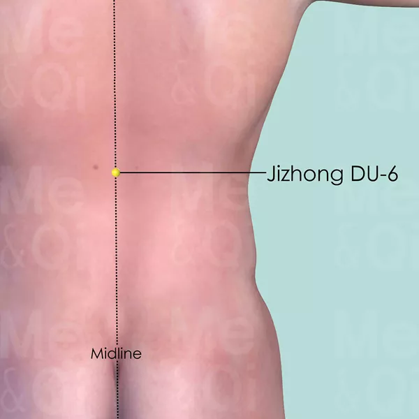 Jizhong DU-6 - Skin view - Acupuncture point on Governing Vessel