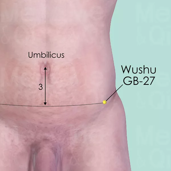Wushu GB-27 - Skin view - Acupuncture point on Gall Bladder Channel