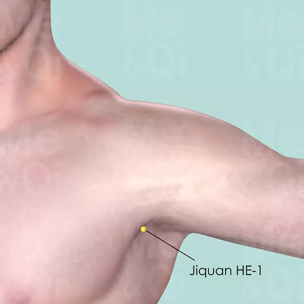 Jiquan HE-1 - Skin view - Acupuncture point on Heart Channel