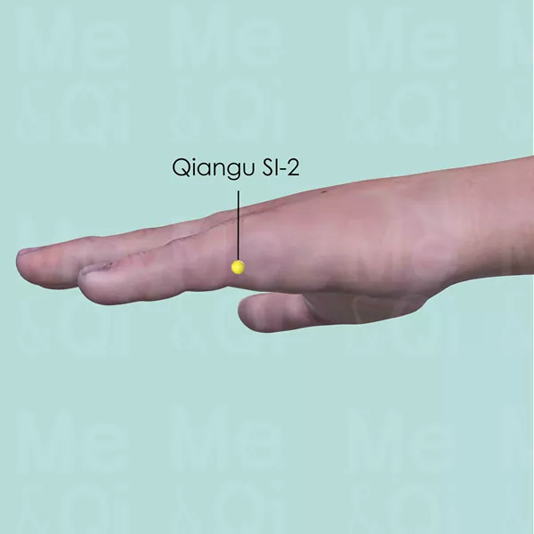 Qiangu SI-2 - Skin view - Acupuncture point on Small Intestine Channel