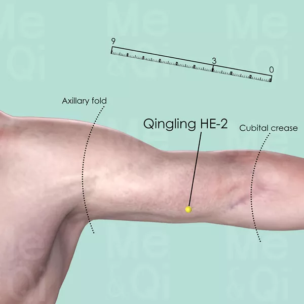 Qingling HE-2 - Skin view - Acupuncture point on Heart Channel