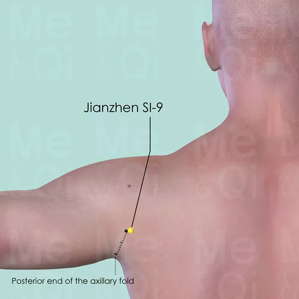 Jianzhen SI-9 - Skin view - Acupuncture point on Small Intestine Channel